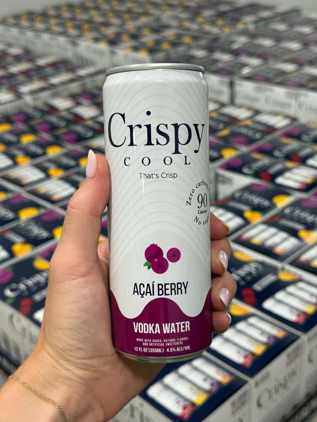 Quality inspector examining beverage can