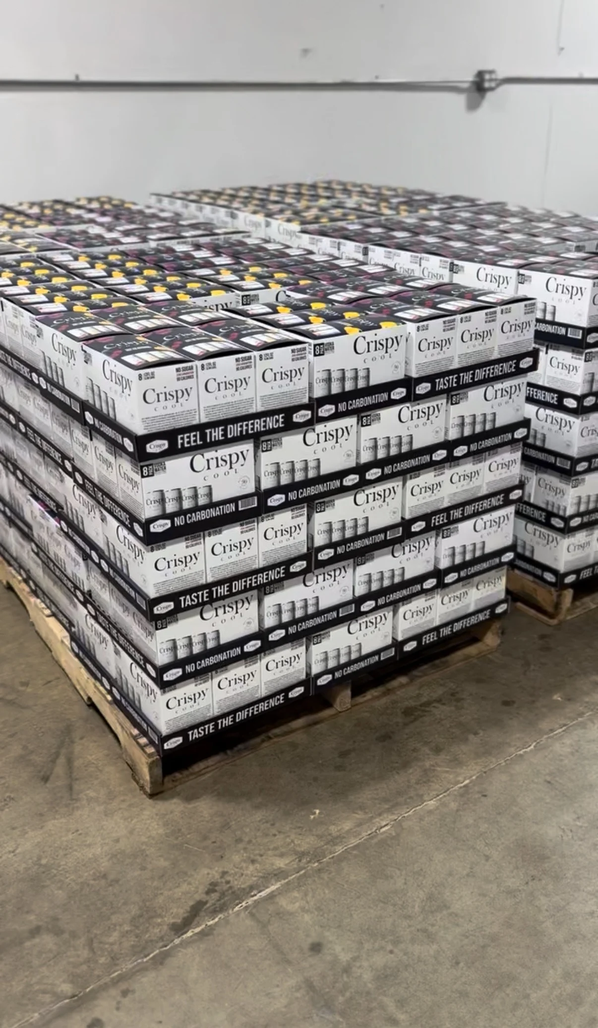 Palletized beverage cans ready for shipment